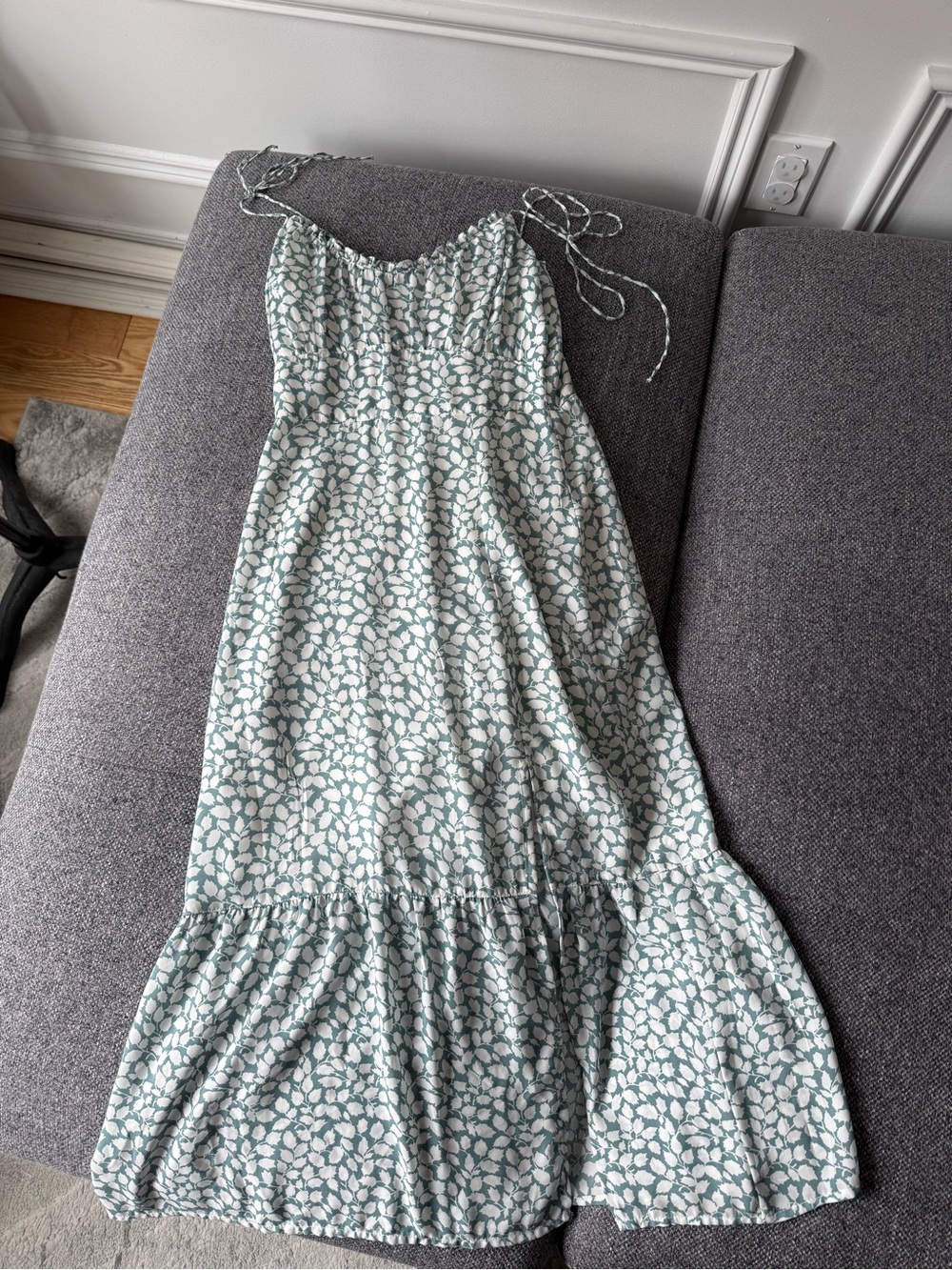 Abercrombie and fitch Tie-Strap Slit front Midi Dress - Picture 2 of 10